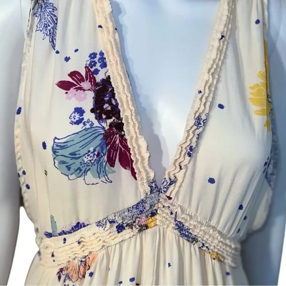 Free People Cream Floral Tunic